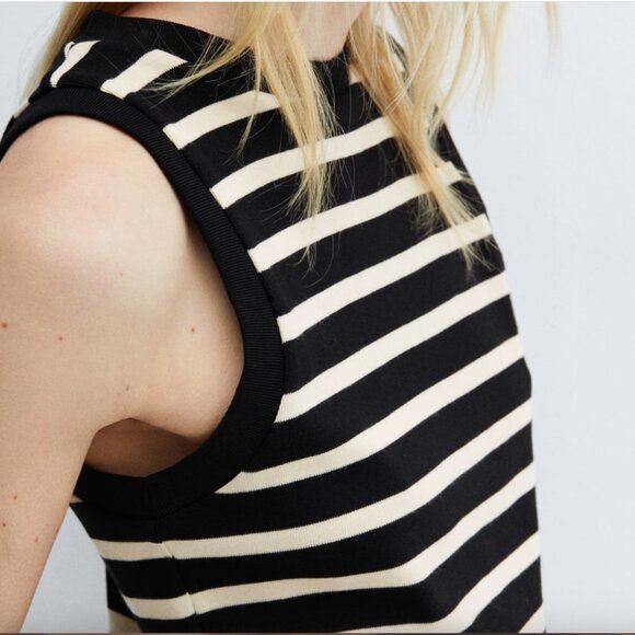 MANGO Striped Cotton Knit Tank - Picture 2 of 13